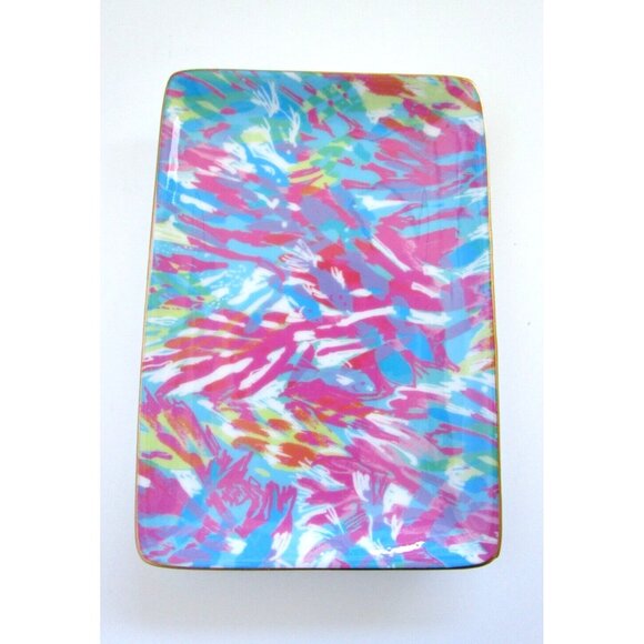 Lilly Pulitzer Trinket Dish - Rectangle Jewelry Tray - Colorful Tropical Fish - Picture 2 of 10
